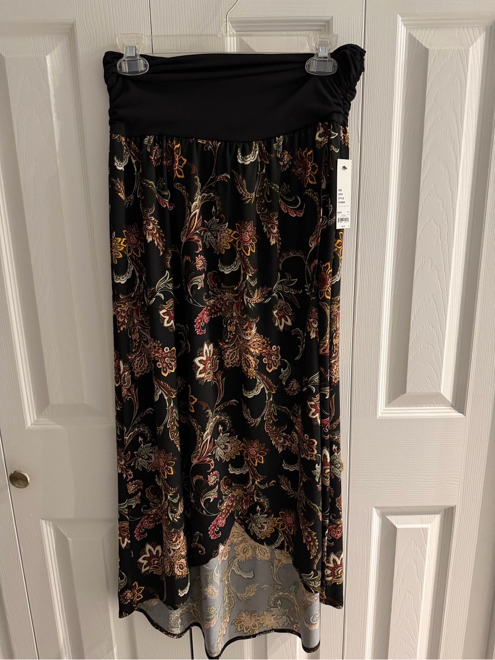 Apt. 9 Black Floral Paisley Maxi Skirt